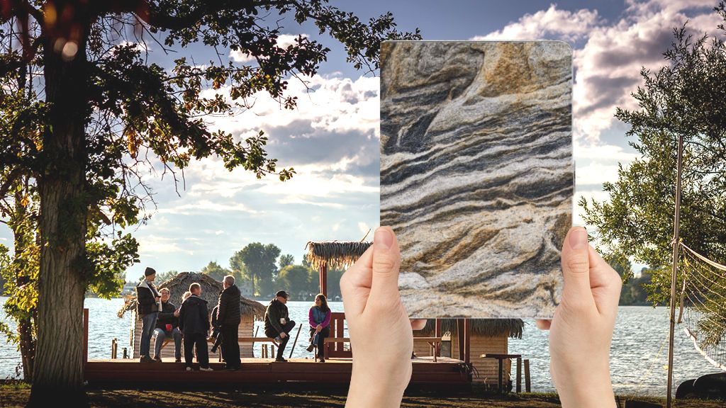 Leuk Tablet hoesje Steen - voorkant