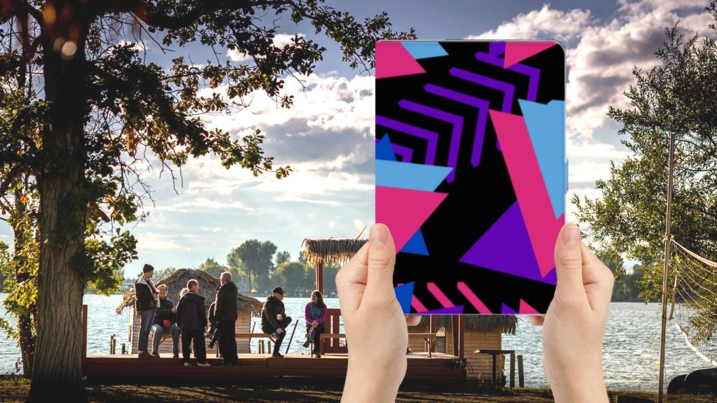 Tablet Beschermhoes Funky Triangle - voorkant