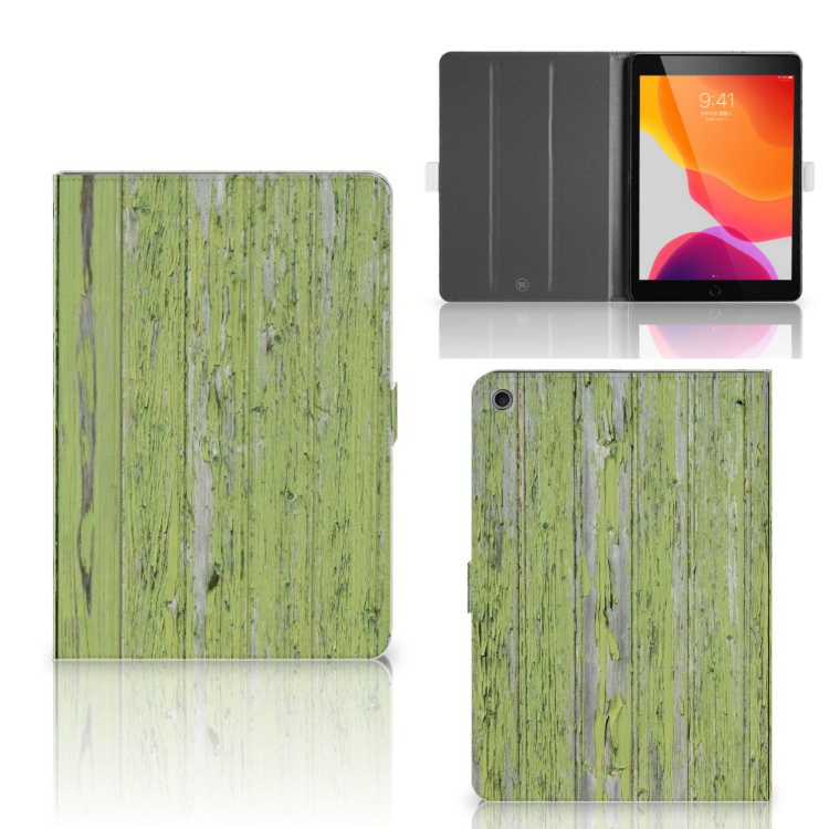 Tablet Book Cover Green Wood - collage met voor-, achter- en binnenkant