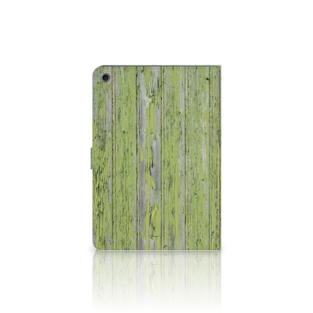 Tablet Book Cover Green Wood - open hoes
