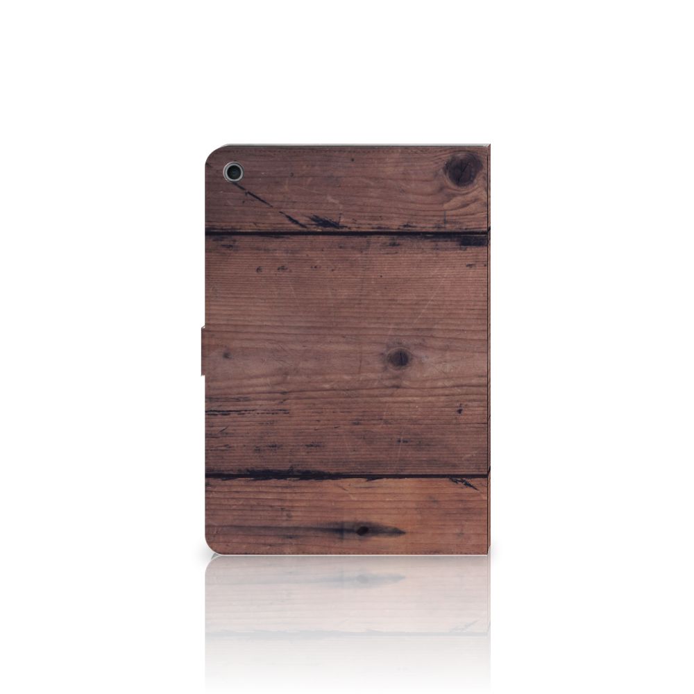 Tablet Book Cover Old Wood - open hoes
