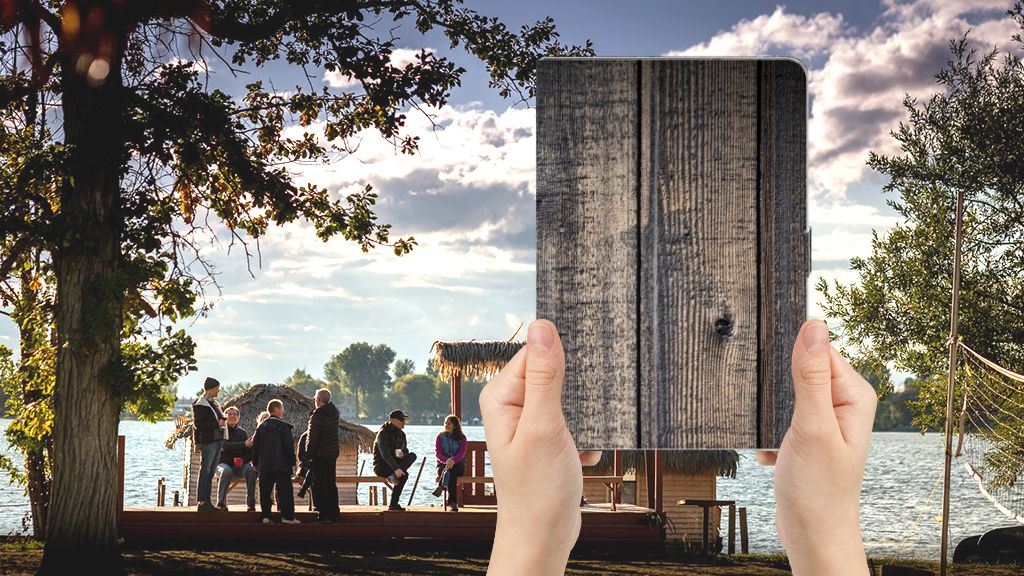 Tablet Book Cover Steigerhout - voorkant