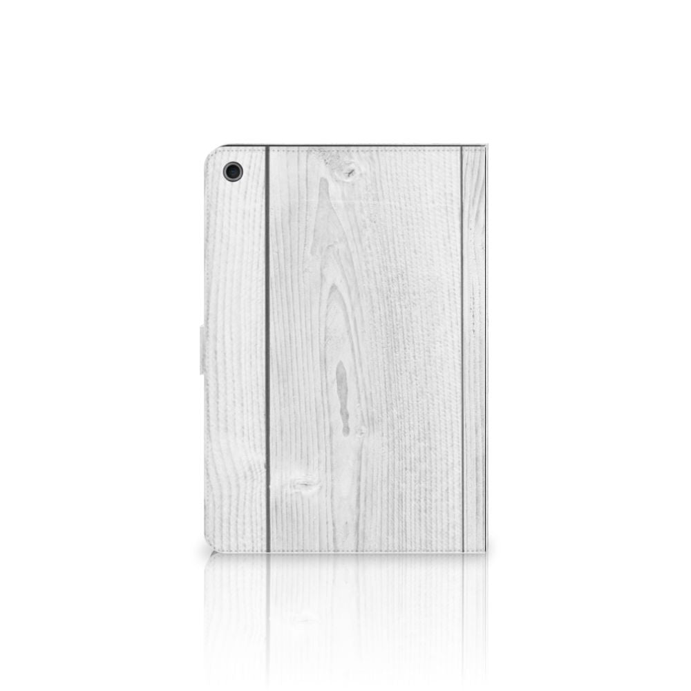 Tablet Book Cover White Wood - open hoes