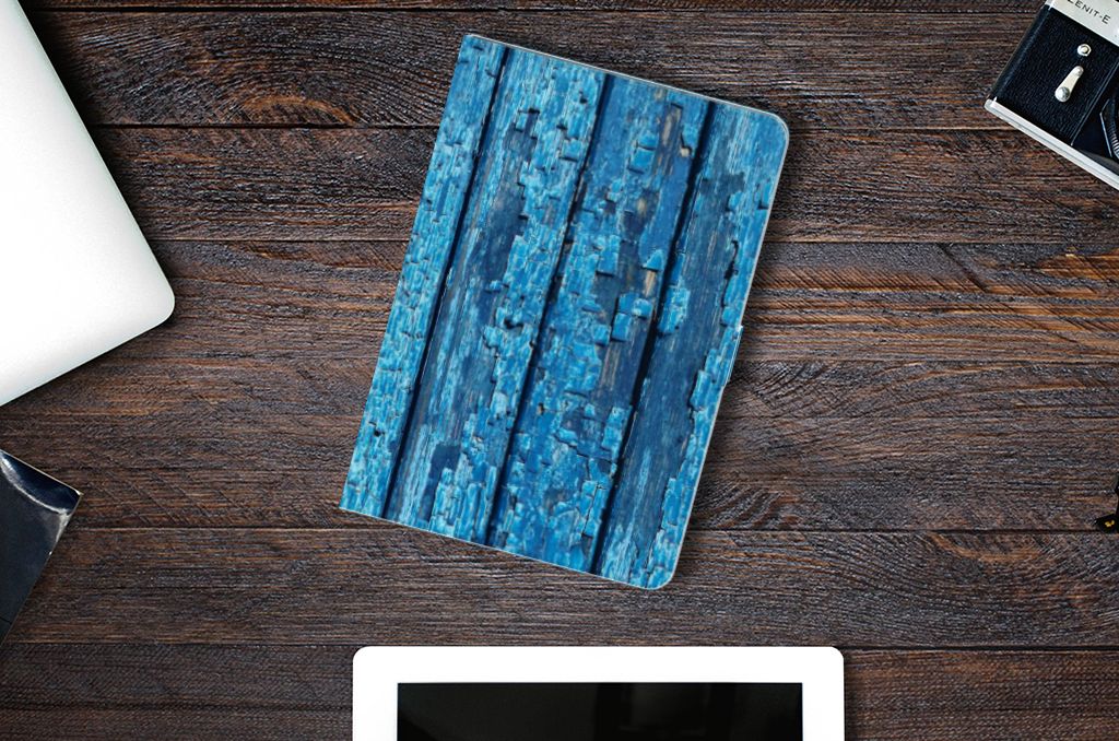 Tablet Book Cover Wood Blue - lifestylefoto