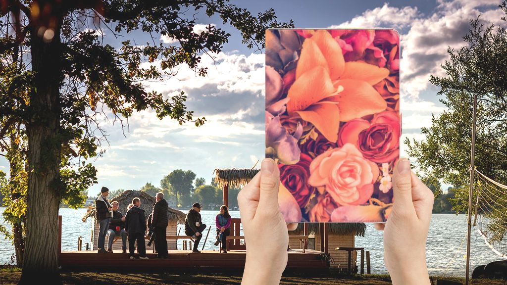 Tablet Cover Bosje Bloemen - voorkant