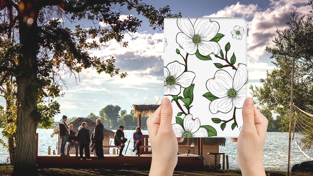 Tablet Cover Dogwood Flowers - voorkant