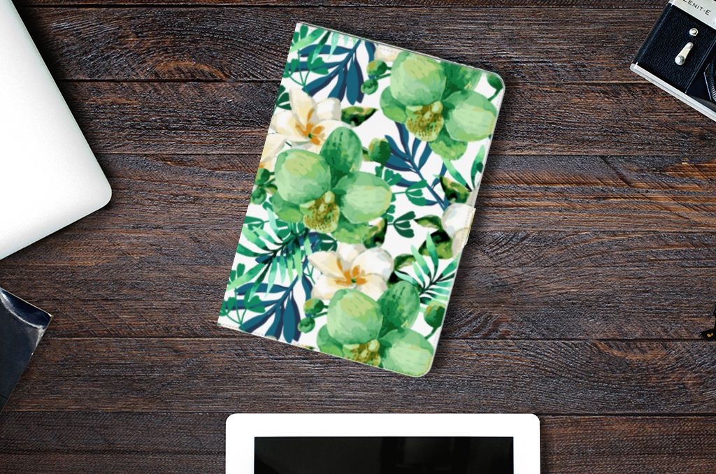Tablet Cover Orchidee Groen - lifestylefoto