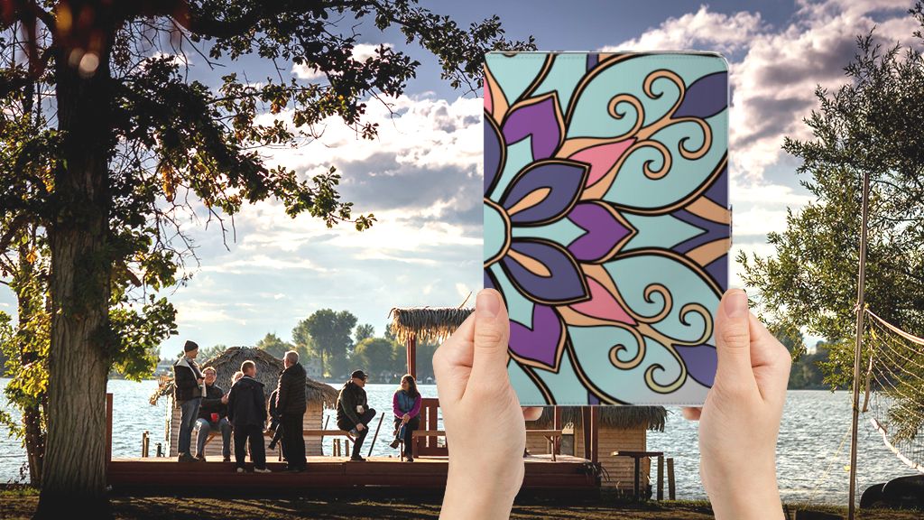 Tablet Cover Purple Flower - voorkant