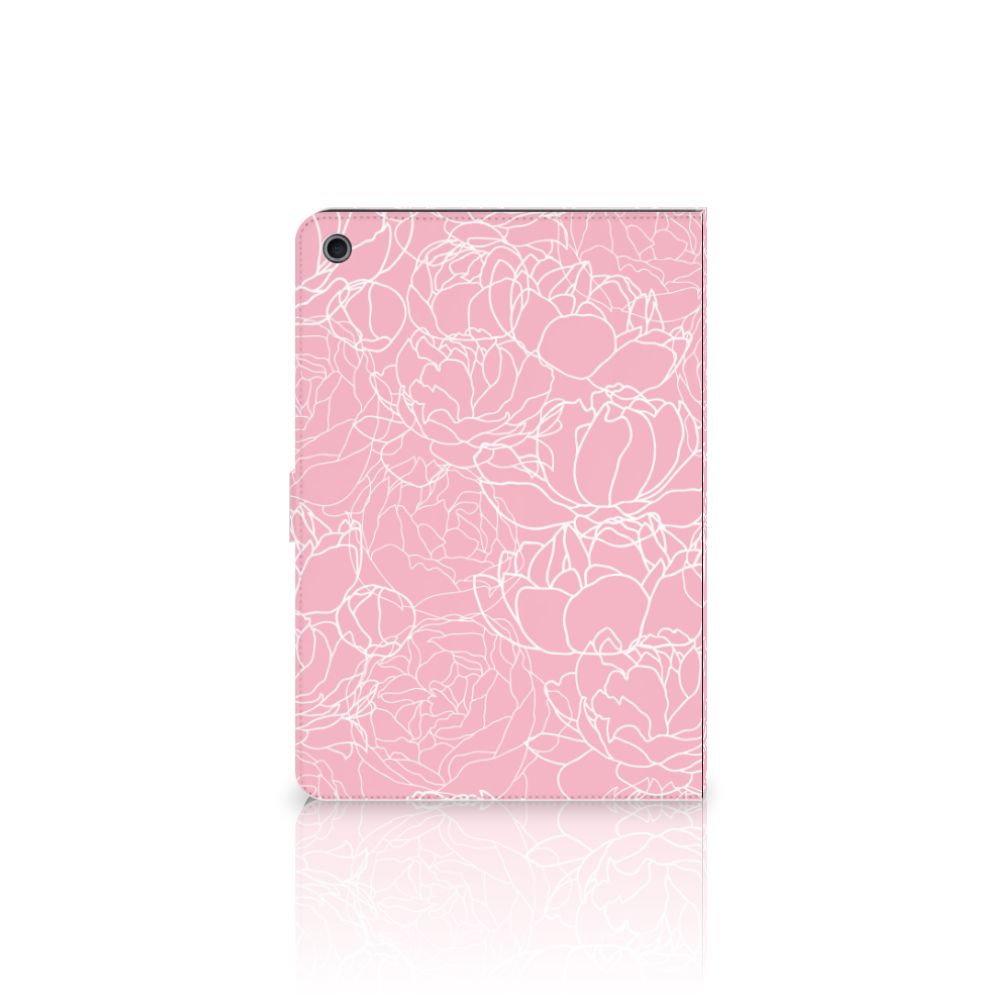 Tablet Cover White Flowers - open hoes
