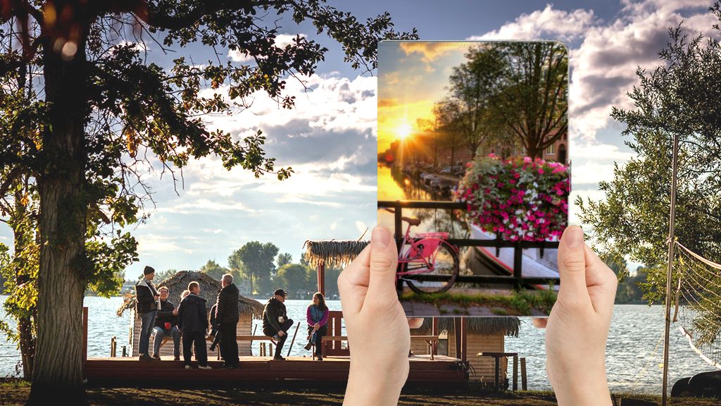 Tablet Flip Case Amsterdamse Grachten - voorkant