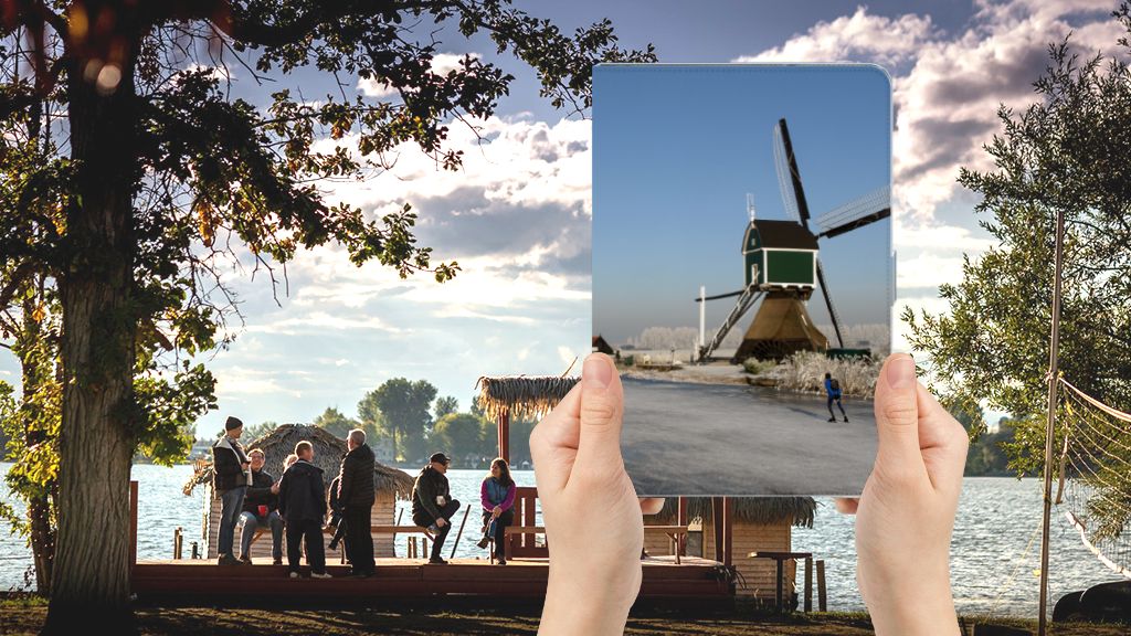 Tablet Flip Case Schaatsers - voorkant