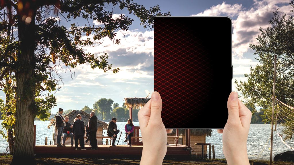 Tablet Hoes Geruit Rood - voorkant