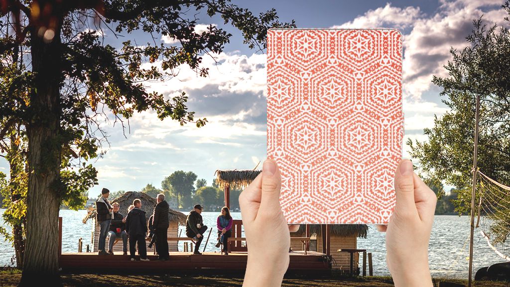 Tablet Hoes Pattern Orange - voorkant