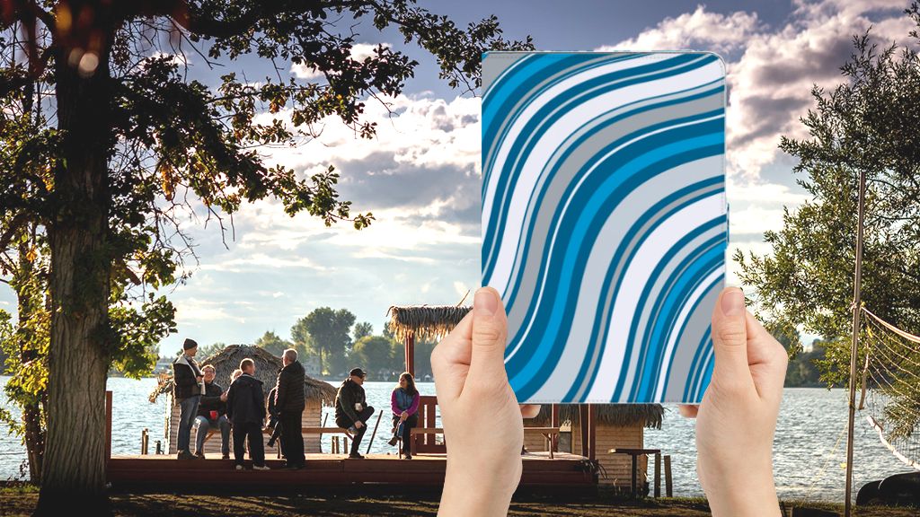 Tablet Hoes Waves Blue - voorkant