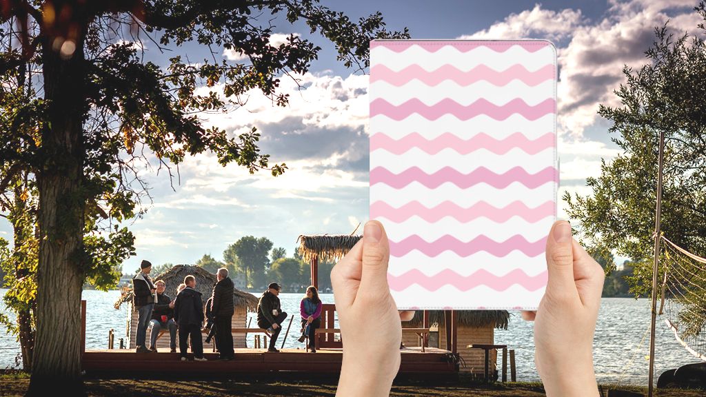 Tablet Hoes Waves Roze - voorkant