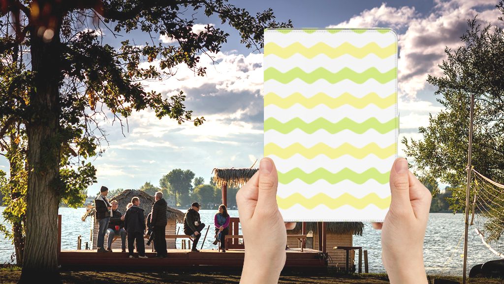 Tablet Hoes Waves Yellow - voorkant