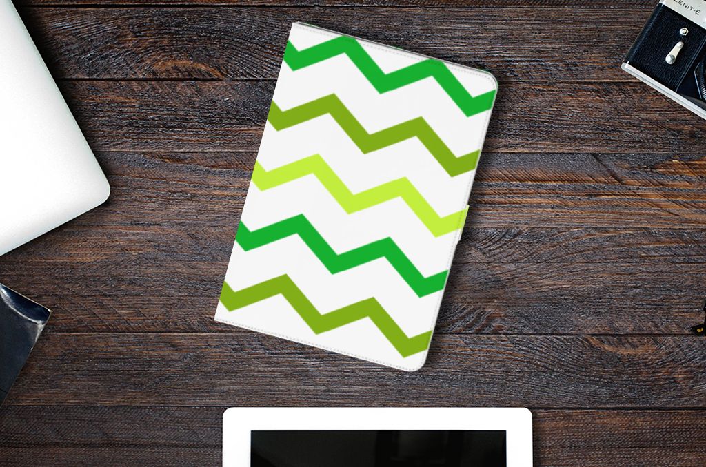 Tablet Hoes Zigzag Groen - lifestylefoto