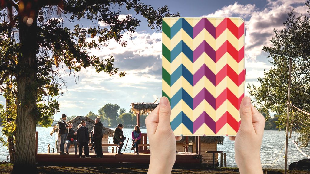 Tablet Hoes Zigzag Multi Color - voorkant