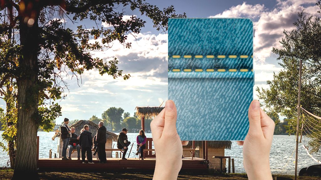 Tablet Hoes met standaard Jeans - voorkant