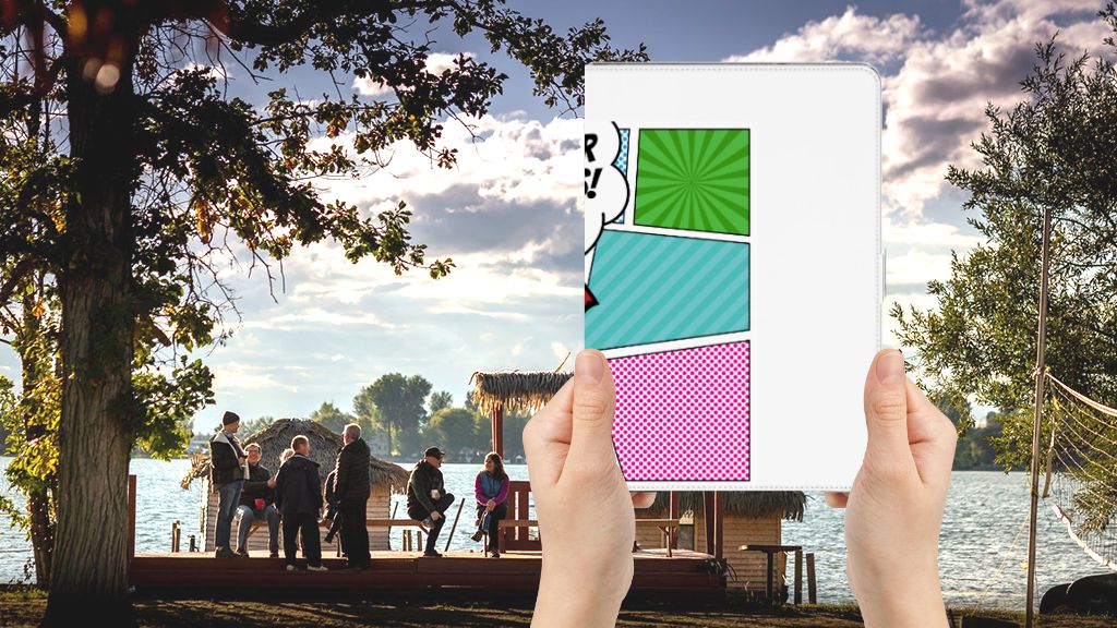 Tablet Hoes met standaard Popart Princess - voorkant