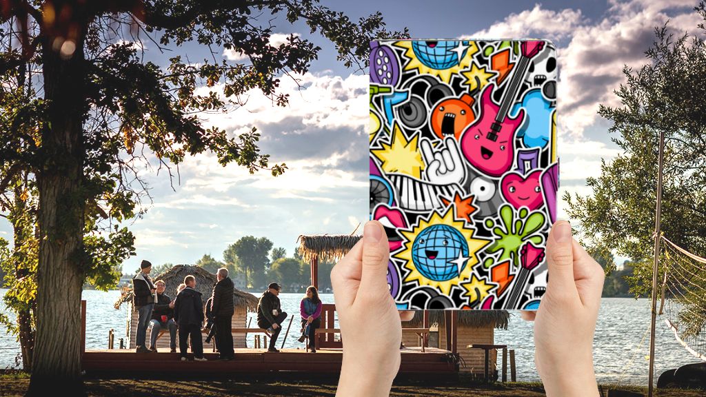 Tablet Hoes met standaard Punk Rock - voorkant