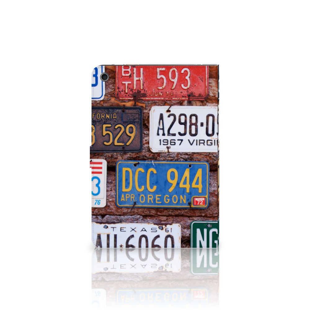 Tablet Hoesje met foto Kentekenplaten - open hoes