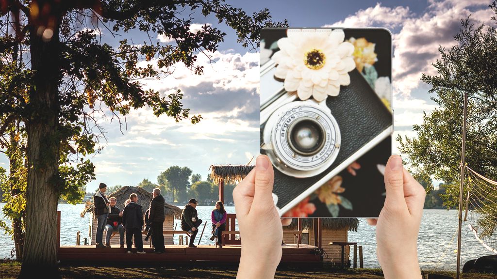 Tablet Hoesje met foto Vintage Camera - voorkant