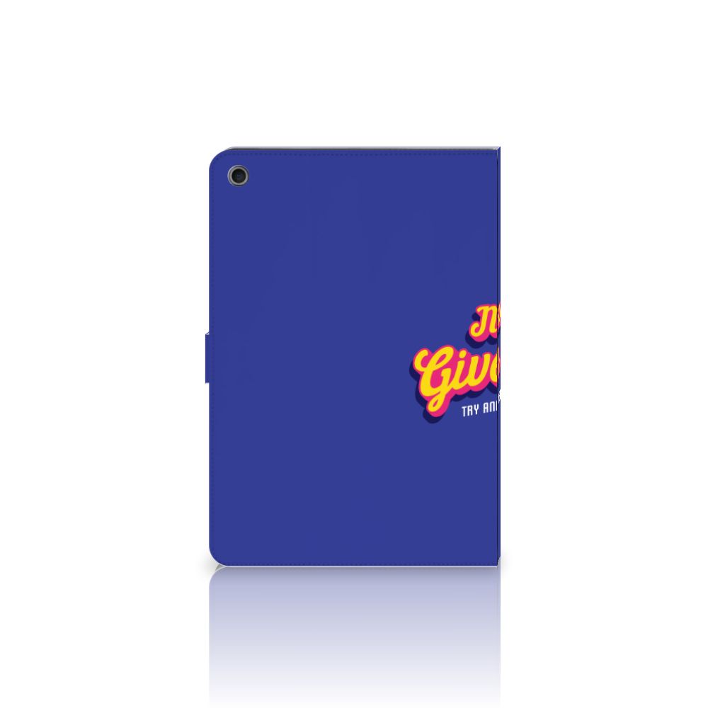 Tablet Hoesje met naam Never Give Up - open hoes