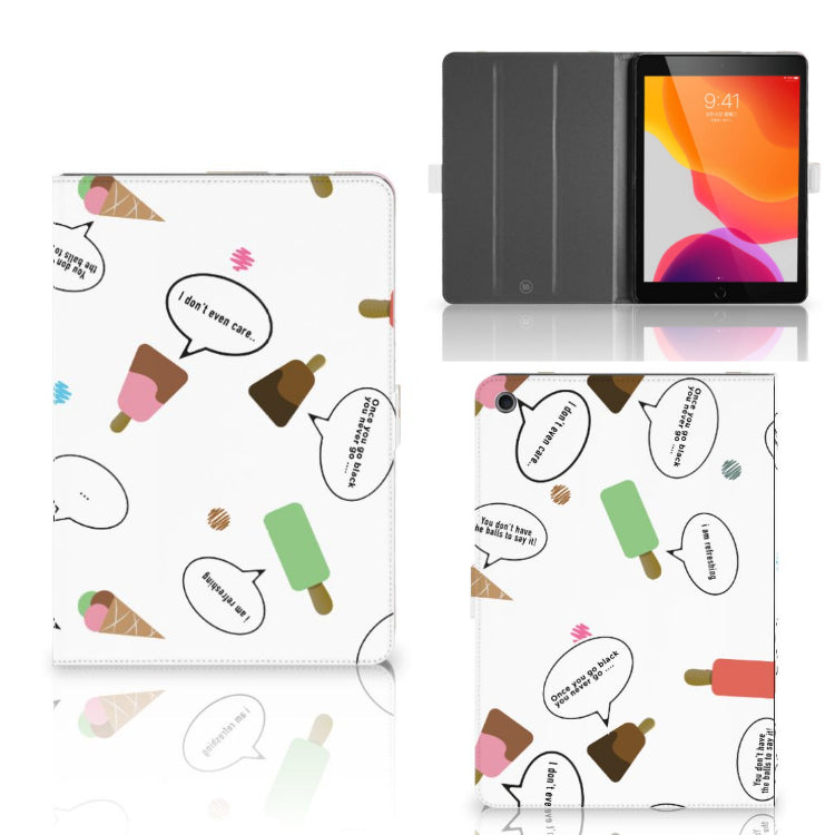 Tablet Stand Case IJsjes - collage met voor-, achter- en binnenkant