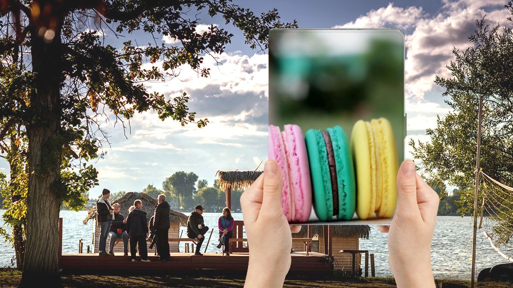 Tablet Stand Case Macarons - voorkant