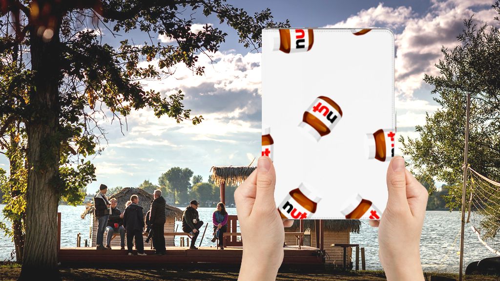 Tablet Stand Case Nut Jar - voorkant