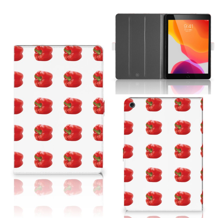 Tablet Stand Case Paprika Red - collage met voor-, achter- en binnenkant