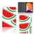 Tablet Stand Case Watermelons - collage met voor-, achter- en binnenkant