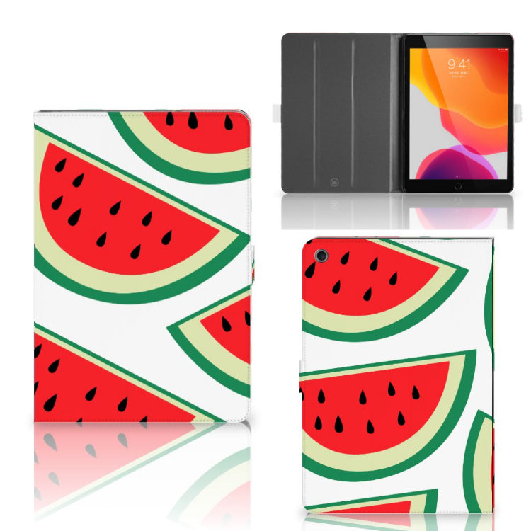 Tablet Stand Case Watermelons - collage met voor-, achter- en binnenkant