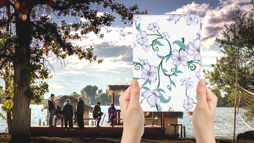 Uniek Tablet Cover Blossom White - voorkant