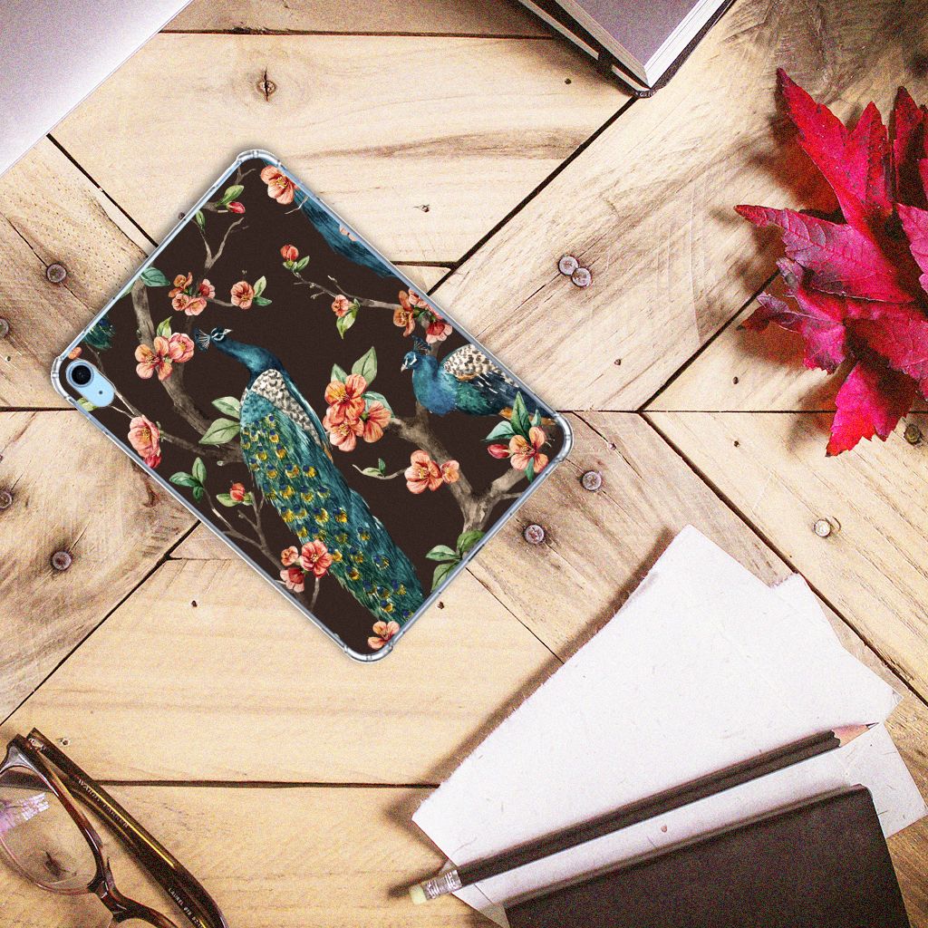 iPad (2022) 10.9 Back Case Pauw met Bloemen