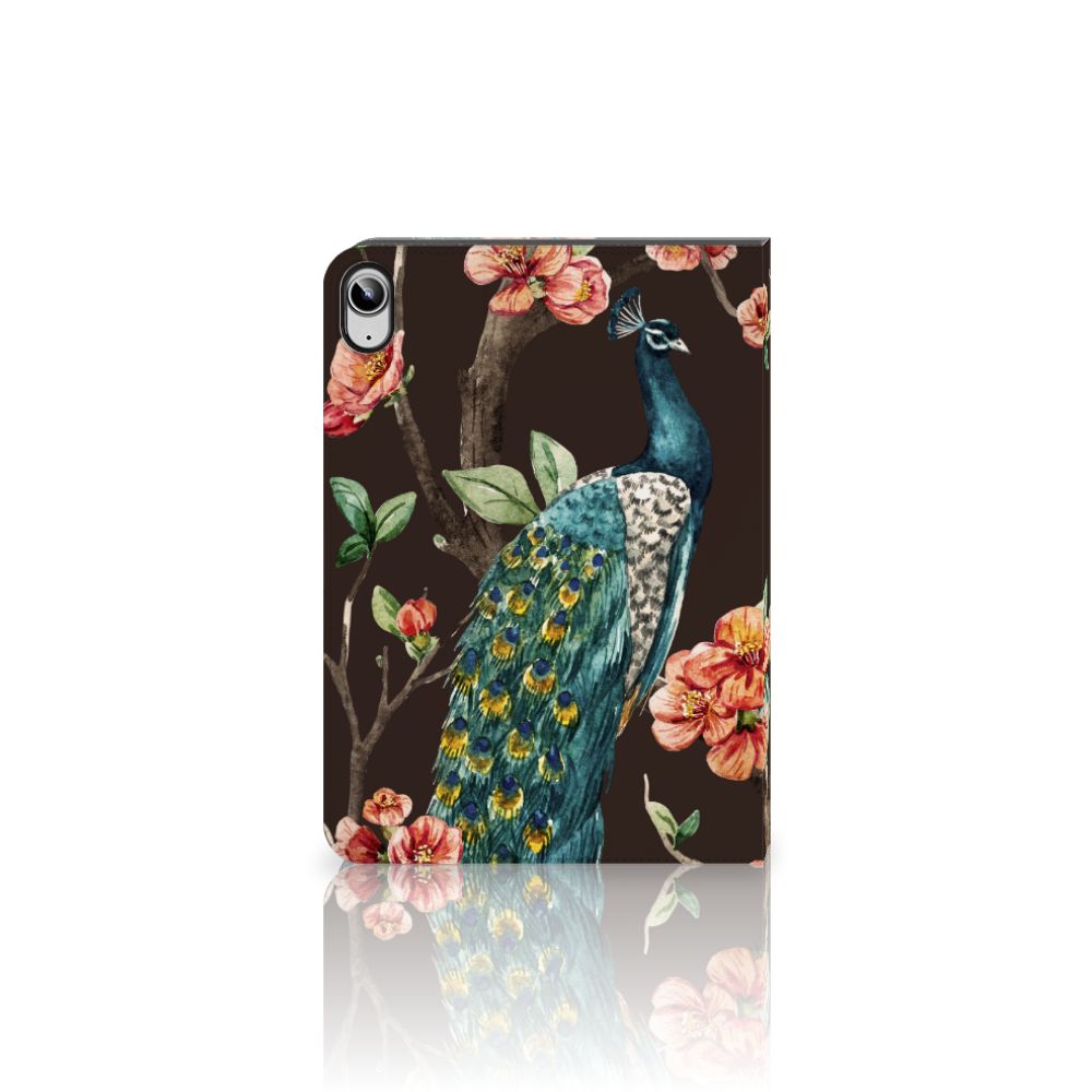 iPad (2022) 10.9 Flip Case Pauw met Bloemen