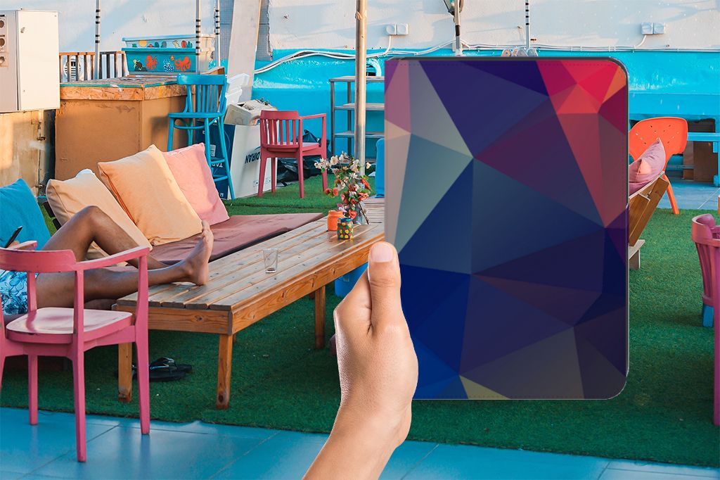 iPad (2022) 10.9 Tablet Beschermhoes Polygon Dark