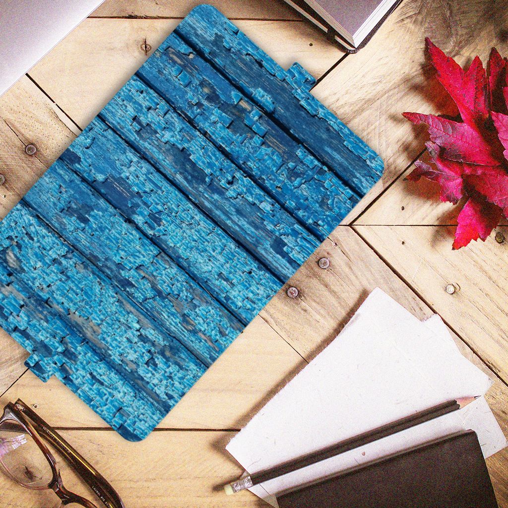 iPad (2022) 10.9 Tablet Book Cover Wood Blue