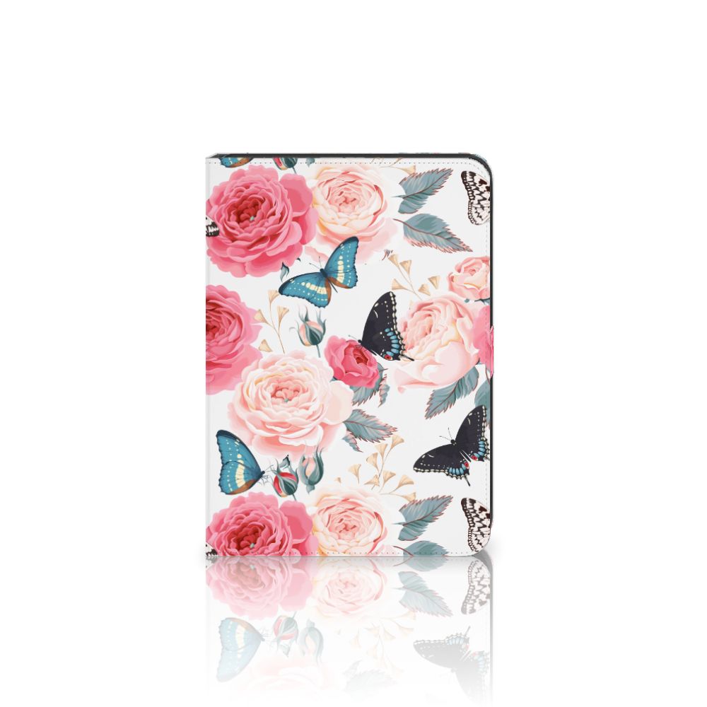 iPad (2022) 10.9 Tablet Cover Butterfly Roses vooraanzicht