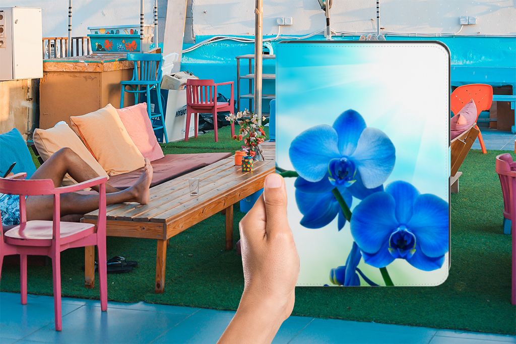 iPad (2022) 10.9 Tablet Cover Orchidee Blauw - Cadeau voor je Moeder