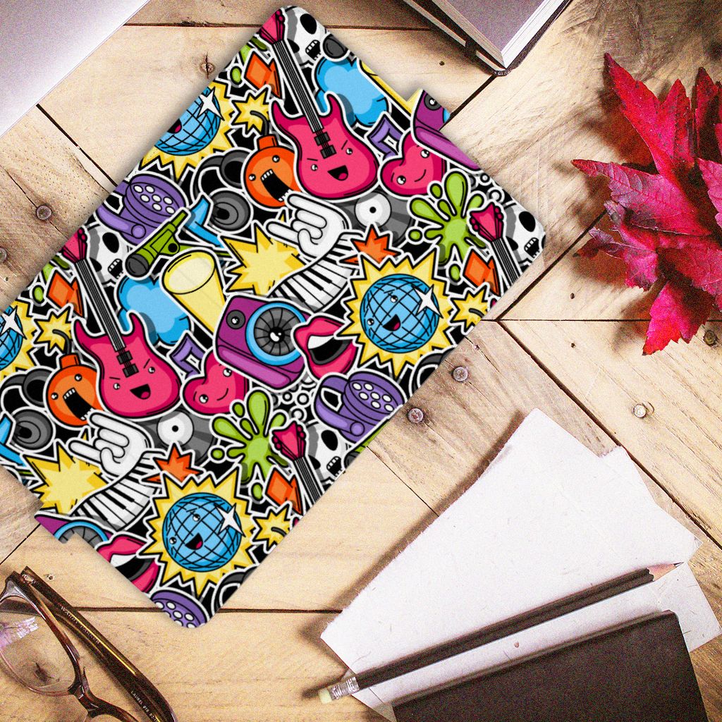 iPad (2022) 10.9 Tablet Hoes met standaard Punk Rock design colorful