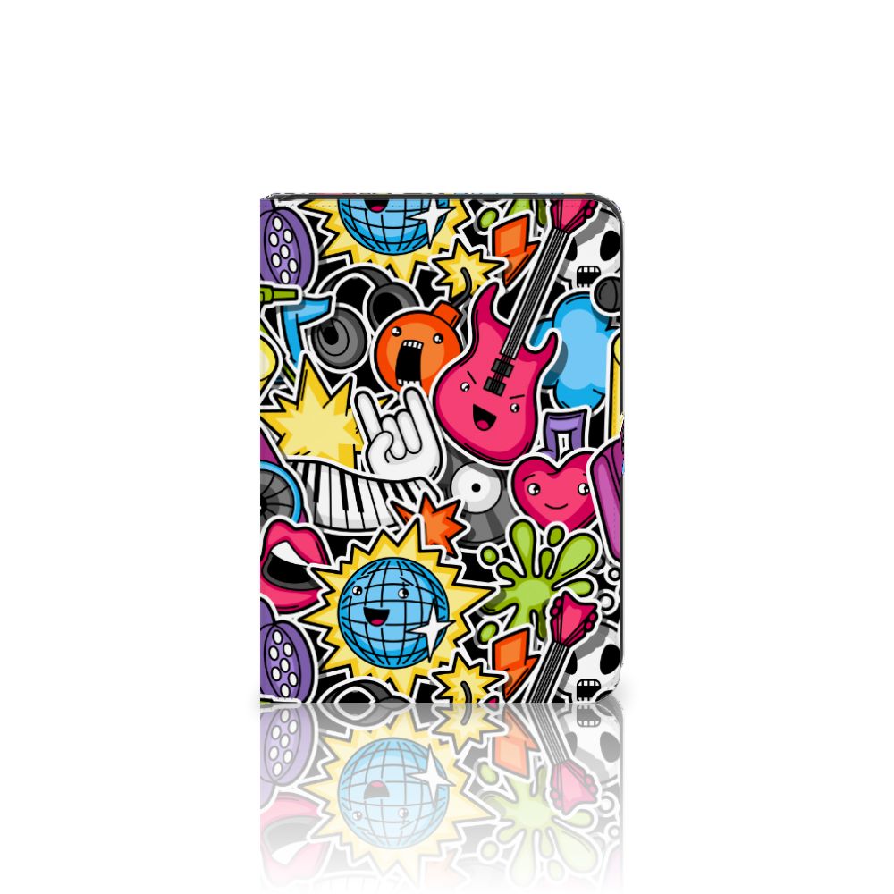 iPad (2022) 10.9 Tablet Hoes met standaard Punk Rock design kleurig vooraanzicht