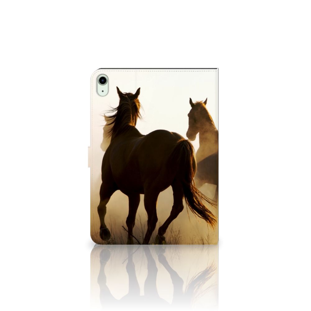 iPad Air (2020/2022) 10.9 inch Flip Case Design Cowboy achterkant paarden