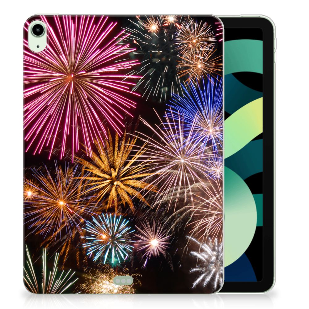 iPad Air (2020/2022) 10.9 inch Leuke Siliconen Hoes Vuurwerk - B2C Telecom