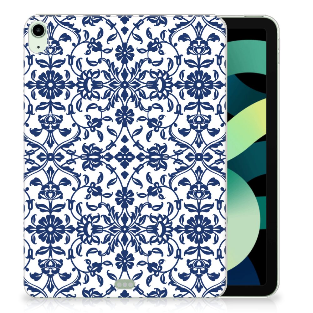 iPad Air (2020/2022) 10.9 inch Siliconen Hoesje Flower Blue - B2C Telecom