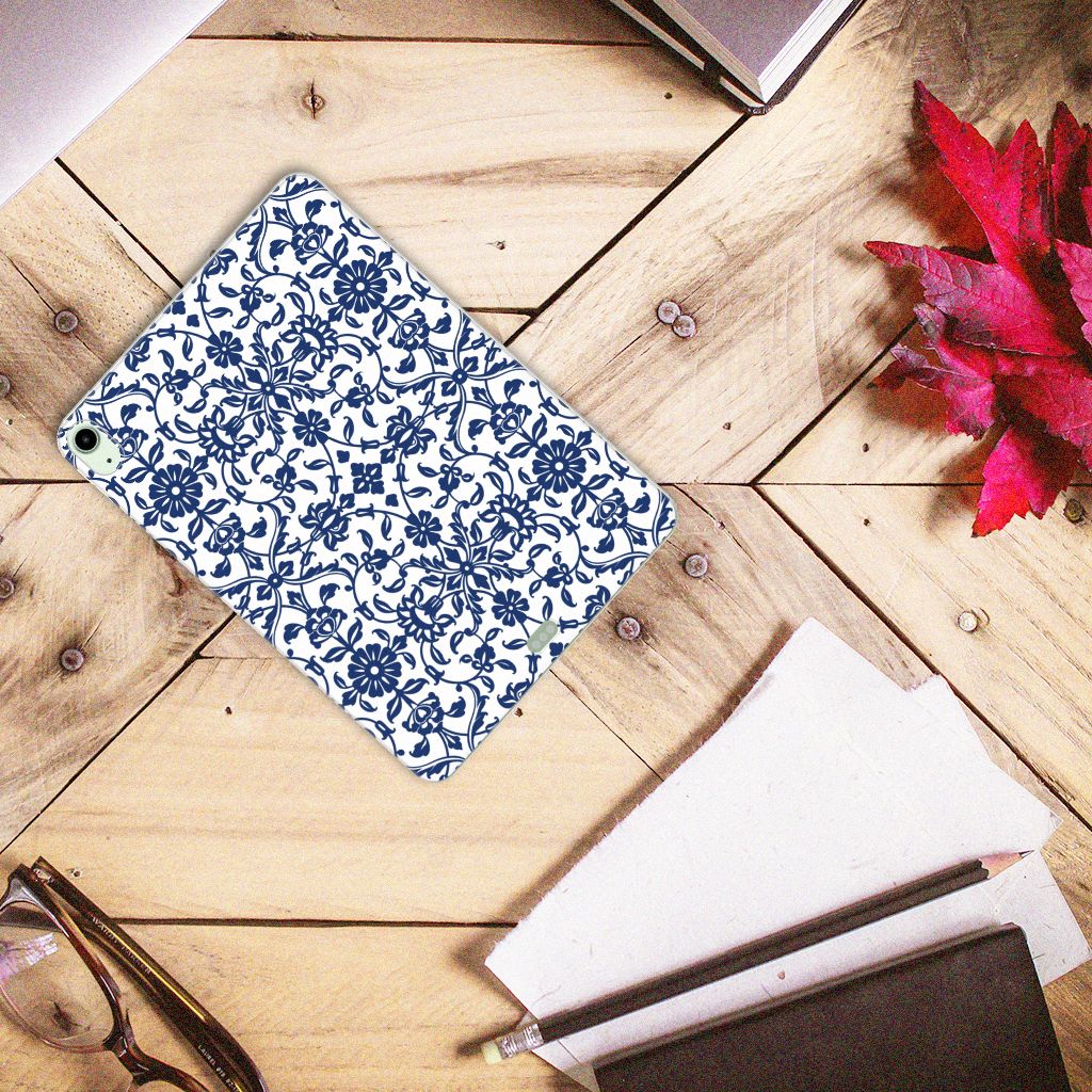 iPad Air (2020/2022) 10.9 inch Siliconen Hoesje Flower Blue - B2C Telecom