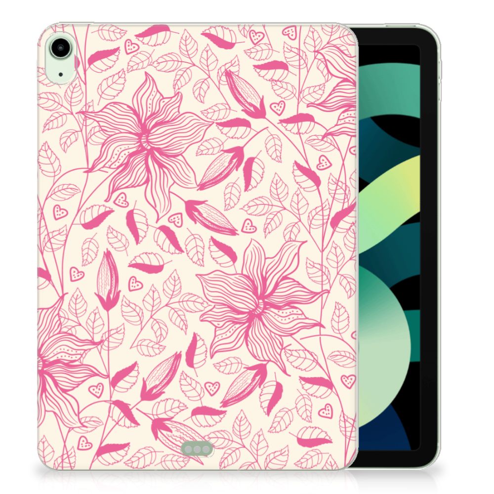 iPad Air (2020/2022) 10.9 inch Siliconen Hoesje Pink Flowers - B2C Telecom