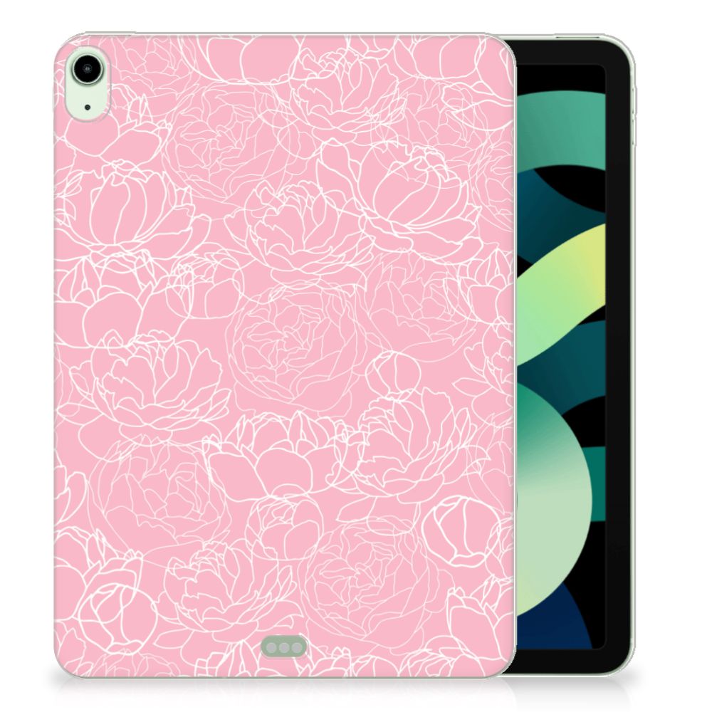 iPad Air (2020/2022) 10.9 inch Siliconen Hoesje White Flowers - B2C Telecom