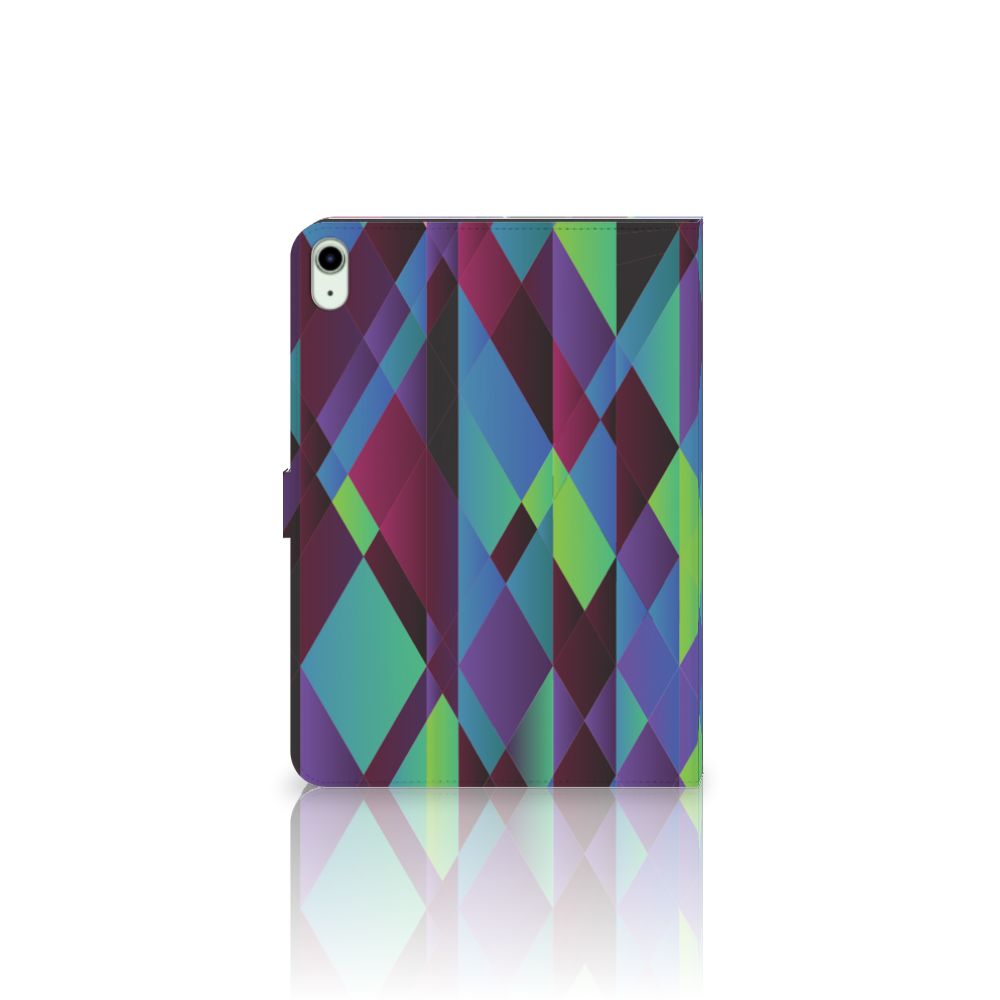 iPad Air (2020/2022) 10.9 inch Tablet Beschermhoes Abstract Green Blue zijaanzicht